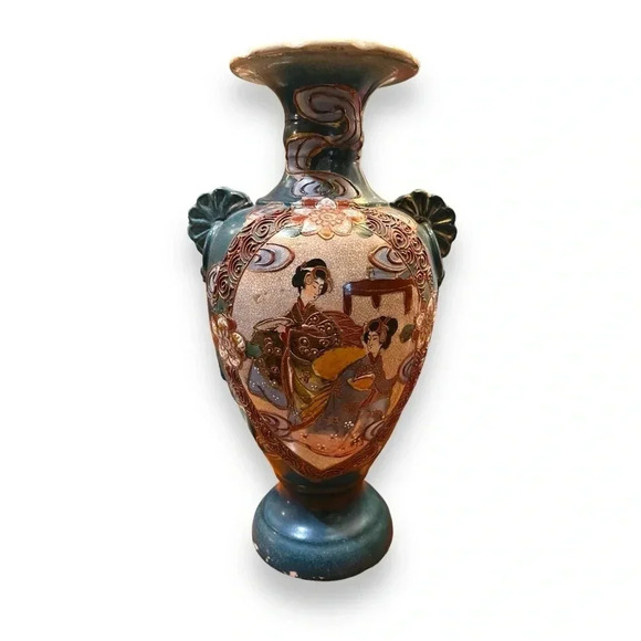 Early 20th Century Japanese Earthenware Moriage Vase - Picture 1 of 3